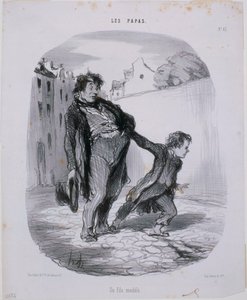 Les Papas-モデルの息子 作： Honoré Daumier